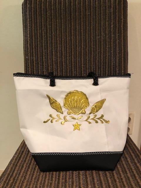 Shopping bag Gouden bloemmotief