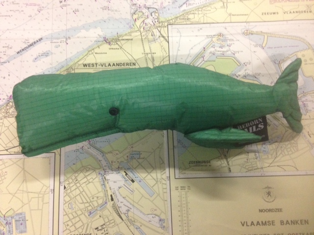 Walvis in spinnaker stof groen